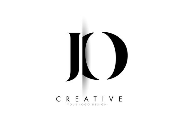 JO J O Letter Logo with Creative Shadow Cut Design.