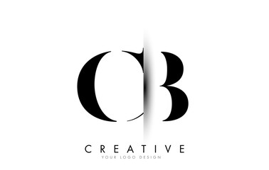 CB C B Letter Logo with Creative Shadow Cut Design.