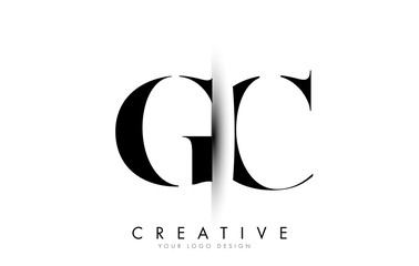 GC G C Letter Logo with Creative Shadow Cut Design.