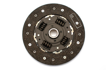 clutch disc and clutch basket on a white background
