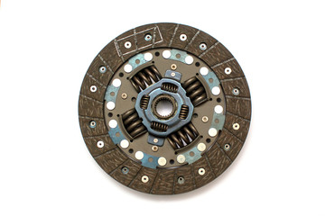 clutch disc and clutch basket on a white background