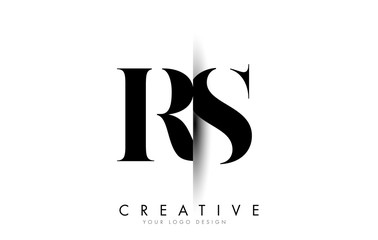 RS R S Letter Logo with Creative Shadow Cut Design.