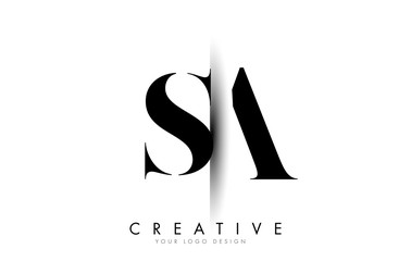 SA S A Letter Logo with Creative Shadow Cut Design. - obrazy, fototapety, plakaty