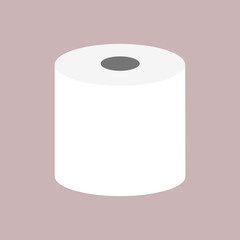 Flat Toilet Paper icon isolated on background. Vector illustration.