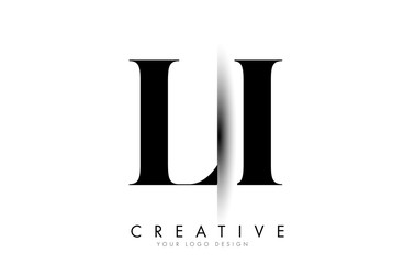 LI L I Letter Logo with Creative Shadow Cut Design.