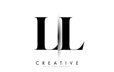 LL L Letter Logo with Creative Shadow Cut Design.
