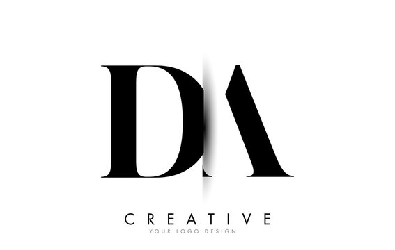 DA D A Letter Logo with Creative Shadow Cut Design.