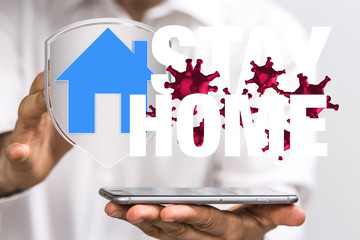 Stay home digital stay safe 3d.