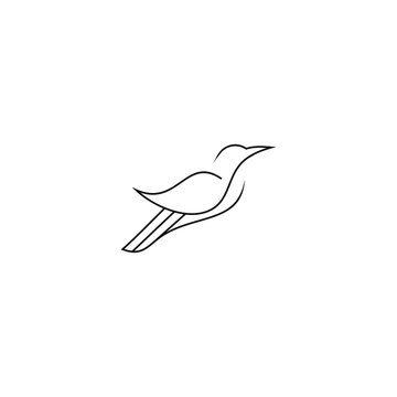 recommend clip art: bird leaf logo vector icon template download line art outline