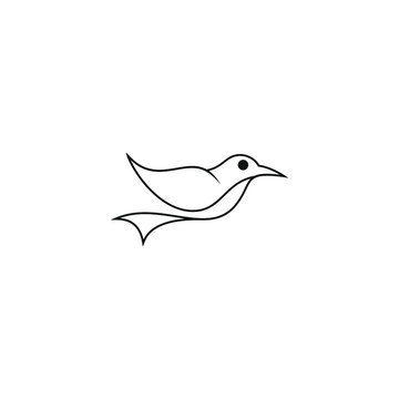 recommend clip art: bird leaf logo vector icon template download line art outline