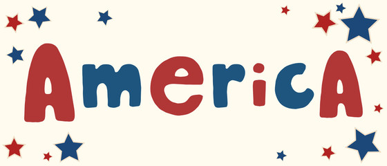 American Independence Day patriotic greeting card