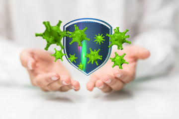Corona Virus Healthcare Concept. Coronavirus protection Pandemic Sars Fever.