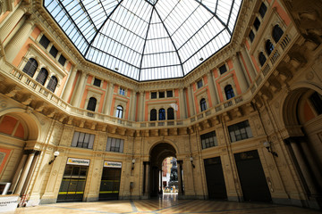 Pavia (PV), Italy - June 09, 2018: Galleria Geometrica, Salone Mercato, Pavia, Lombardy, Italy.