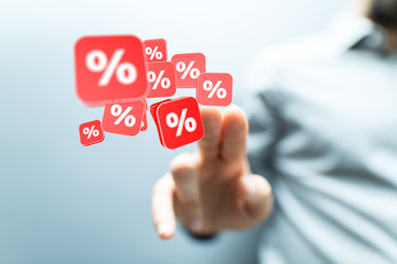 Discount and commission concept 3d