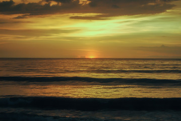 Late afternoon sunset on the beach