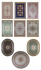 Arabic carpets isolated on white background