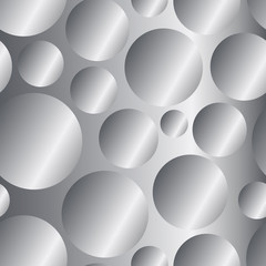 Silver metal gradient circles seamless pattern