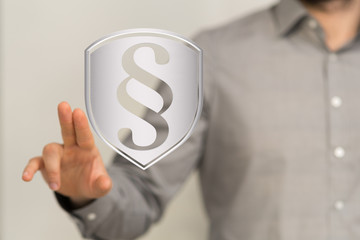 paragraph law sign digital in hand
