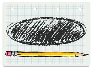 Pencil strokes blank frame