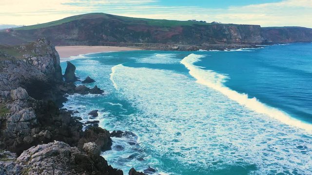 Landscape in the Usgo beach area, Natural Park of the Dunes of Liencres, Liencres, Pi&eacute;lagos Municipality, Cantabrian Sea, Cantabria, Spain, Europe