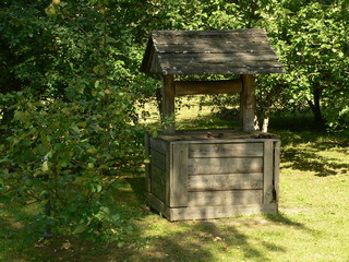 Zakharovo, bol'shiye Vyazemy , literary and historical reserve. Ancestral estate of the poet Pushkin.   Beautiful well-maintained Park. Village well in the Park.