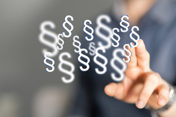 paragraph law sign digital in hand 3d