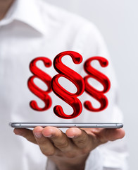 paragraph law sign digital in hand