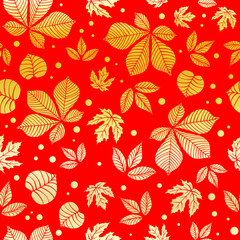 seamless pattern with autumn leaves