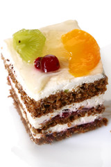 dessert fruit cake with jam