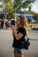 young woman with mobile phone