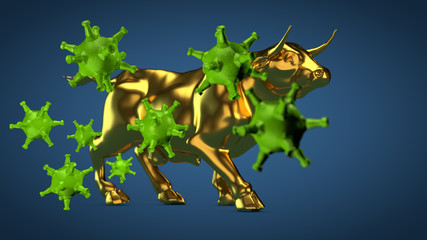 Fototapeta premium The coronavirus impacts the global economy. 3d.