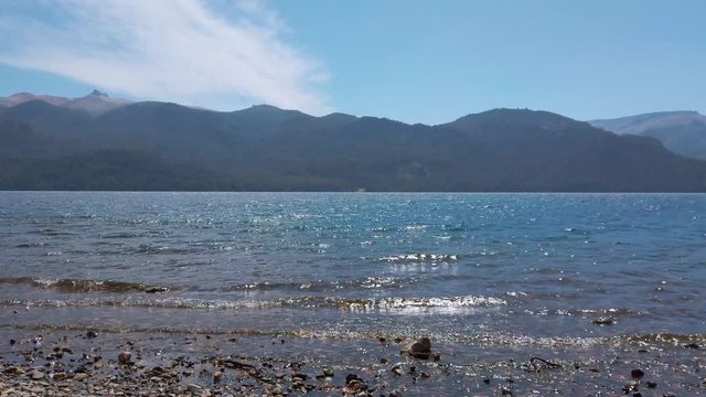 Traful lake shore from Villa Traful town, Patagonia Argentina