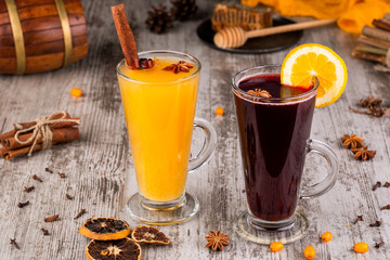 Hot morse with cinnamon and anise, lemon and honey © maleficenta