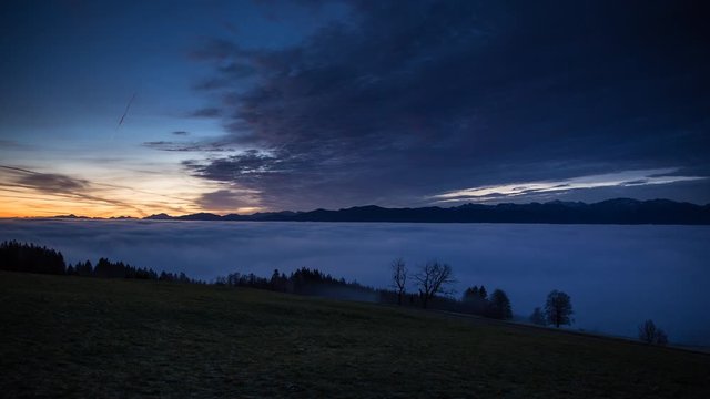 nebelmeer über dem alpenvorland
