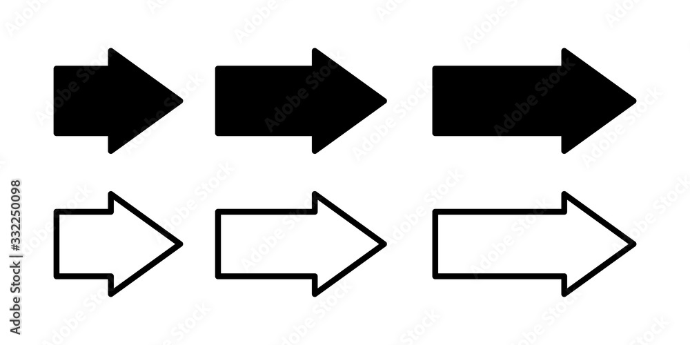 Poster arrow vector collection icon. black set of arrows. arrow design