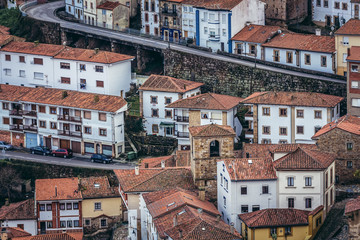 Fototapeta premium Buildings in Llastres, small town located in Asturias region, Spain