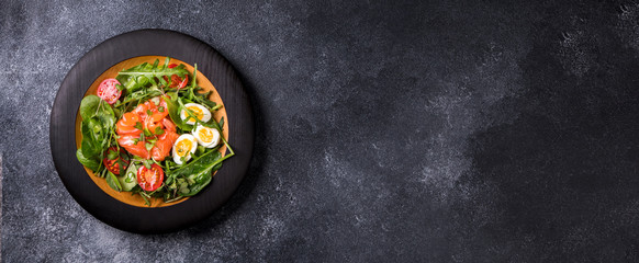 Salmon Salad with Vitamins in vegetables and herbs