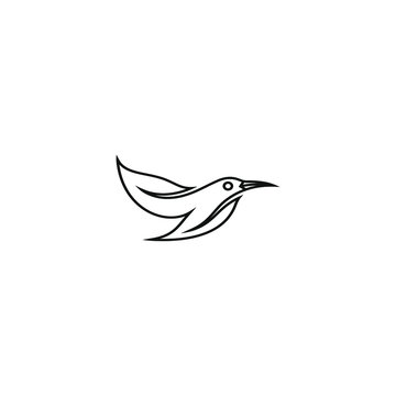 recommend clip art: bird leaf logo vector icon template download line art outline
