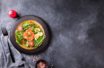 Salmon Salad with Vitamins in vegetables and herbs