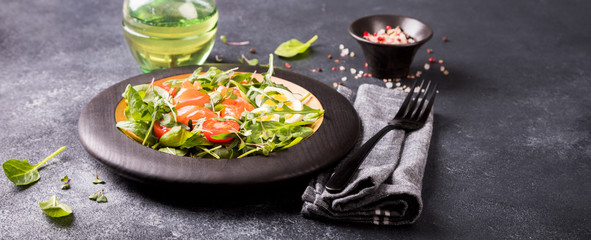 Salmon Salad with Vitamins in vegetables and herbs