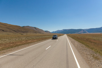 Fototapeta na wymiar Summer in Altai Russia, road to Altai Mountains, Beautiful summer viewof Altai mountains.