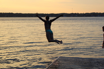 Swimming on the river