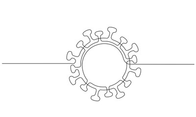 COVID-19 continuous one line symbol. Concept Coronavirus © Valenty