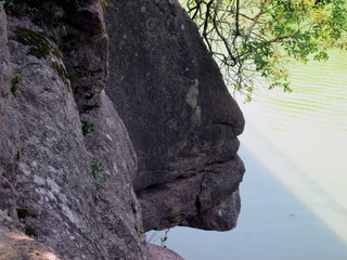 Beautiful rock over water