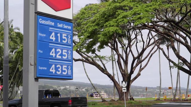 High Gas Prices Sign Tight Shot Sunny