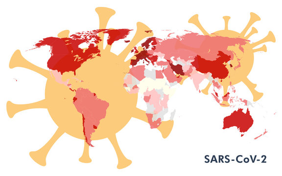 COVID-19 coronavirus epidemic.World map. Global COVID-19 coronavirus pandemic. Vector Illustration.
