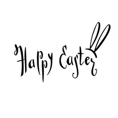 Happy Easter ink calligraphy/ Design elements/Hand drawn vector illustration