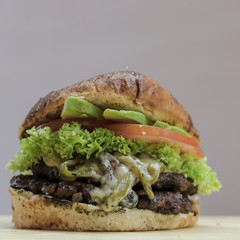 hamburger on a plate