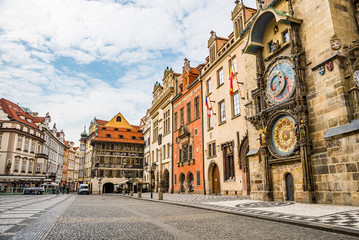Fototapeta premium Prague, Czech republic - March 19, 2020. Old Town Square without tourists during coronavirus crisis