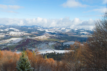 mountain scenery against the sky